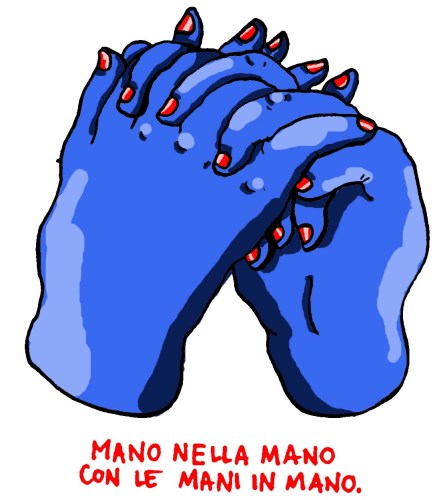 mano nella mano con le mani in mano.