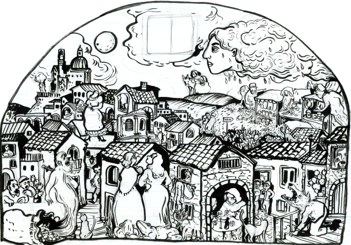 fiabe e leggende piazzesi, bozzetto 